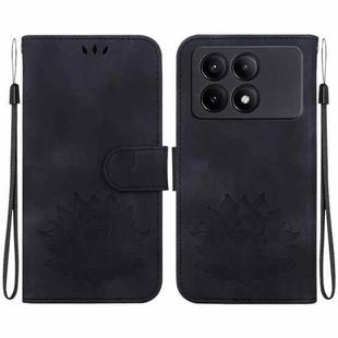 For Xiaomi Poco X6 Pro Lotus Embossed Leather Phone Case(Black)