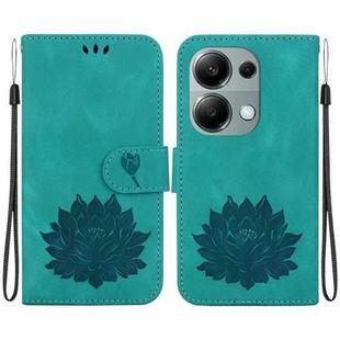 For Xiaomi Poco M6 Pro 4G Lotus Embossed Leather Phone Case(Green)