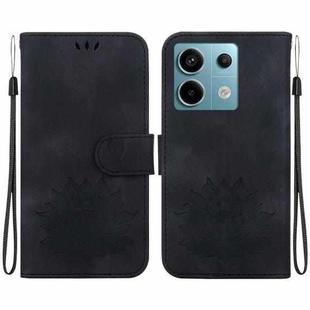 For Xiaomi Poco X6 5G Global Lotus Embossed Leather Phone Case(Black)