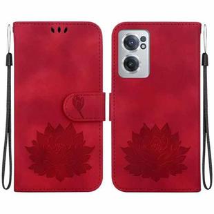 For OnePlus Nord CE 2 5G Lotus Embossed Leather Phone Case(Red)