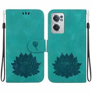 For OnePlus Nord CE 2 5G Lotus Embossed Leather Phone Case(Green)