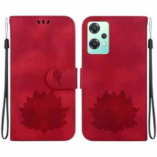 For OnePlus Nord CE 2 Lite 5G Lotus Embossed Leather Phone Case(Red)