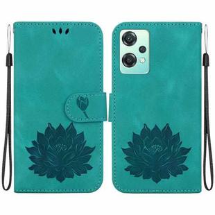 For OnePlus Nord CE 2 Lite 5G Lotus Embossed Leather Phone Case(Green)
