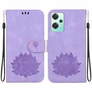For OnePlus Nord CE 2 Lite 5G Lotus Embossed Leather Phone Case(Purple)
