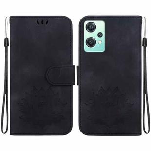 For OnePlus Nord CE 2 Lite 5G Lotus Embossed Leather Phone Case(Black)