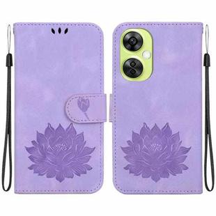 For OnePlus Nord CE 3 Lite / Nord N30 Lotus Embossed Leather Phone Case(Purple)