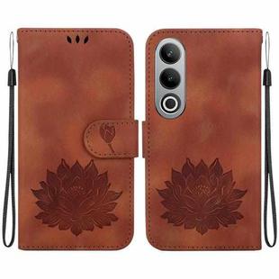 For OnePlus Nord CE4 Lotus Embossed Leather Phone Case(Brown)