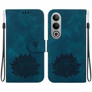 For OnePlus Nord CE4 Lotus Embossed Leather Phone Case(Dark Blue)