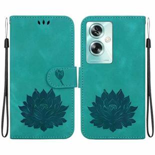 For OnePlus Nord N30 SE Lotus Embossed Leather Phone Case(Green)