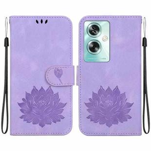 For OnePlus Nord N30 SE Lotus Embossed Leather Phone Case(Purple)