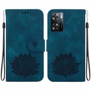 For OnePlus Nord N20 SE Lotus Embossed Leather Phone Case(Dark Blue)