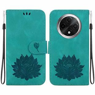 For OPPO A3 Pro 5G Lotus Embossed Leather Phone Case(Green)