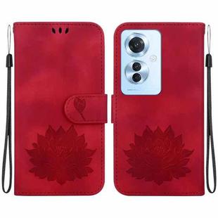 For OPPO Reno11 F / F25 Pro 5G Global Lotus Embossed Leather Phone Case(Red)