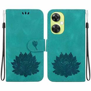 For OPPO K11x Lotus Embossed Leather Phone Case(Green)