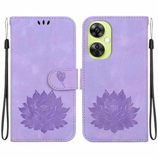 For OPPO K11x Lotus Embossed Leather Phone Case(Purple)