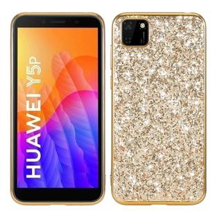 For Huawei Y5P Glitter Powder Shockproof TPU Protective Case(Gold)