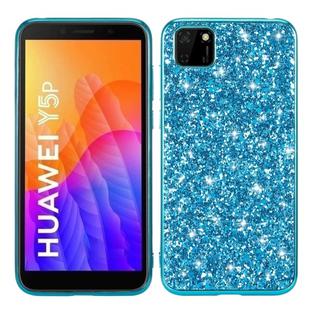 For Huawei Y5P Glitter Powder Shockproof TPU Protective Case(Blue)