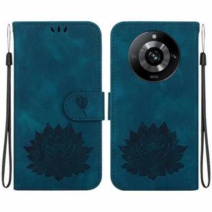 For Realme 11 Pro / 11 Pro+ 5G Lotus Embossed Leather Phone Case(Dark Blue)