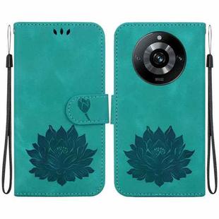 For Realme 11 Pro / 11 Pro+ 5G Lotus Embossed Leather Phone Case(Green)