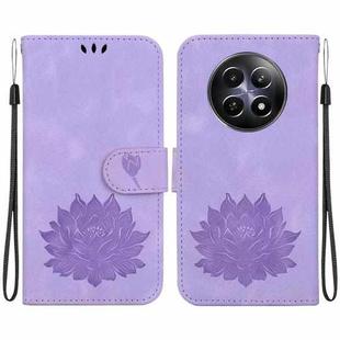 For Realme 12 5G Lotus Embossed Leather Phone Case(Purple)