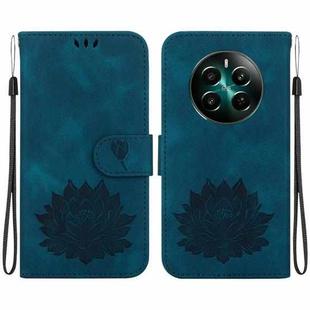 For Realme C53 / C53 India / C51 Lotus Embossed Leather Phone Case(Dark Blue)