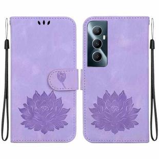 For Realme C65 4G Lotus Embossed Leather Phone Case(Purple)