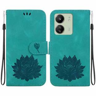 For Xiaomi Redmi 13C 4G / 13C 5G / 13R 5G Lotus Embossed Leather Phone Case(Green)