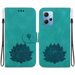 For Xiaomi Redmi Note 12 4G Global Lotus Embossed Leather Phone Case(Green)