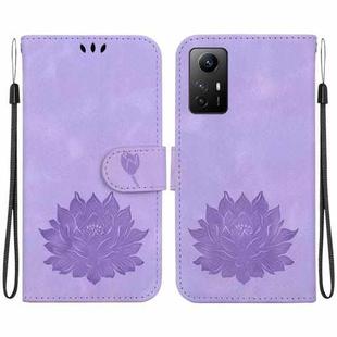 For Xiaomi Redmi Note 12S Lotus Embossed Leather Phone Case(Purple)