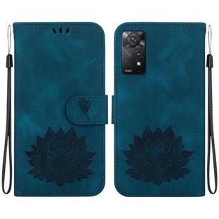 For Xiaomi Redmi Note 12 Pro 4G Lotus Embossed Leather Phone Case(Dark Blue)