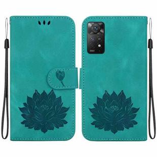 For Xiaomi Redmi Note 12 Pro 4G Lotus Embossed Leather Phone Case(Green)