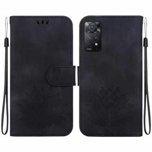 For Xiaomi Redmi Note 12 Pro 4G Lotus Embossed Leather Phone Case(Black)