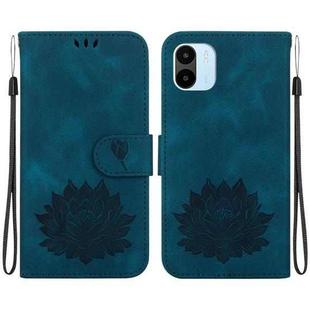 For Xiaomi Redmi A1 / A2 Lotus Embossed Leather Phone Case(Dark Blue)