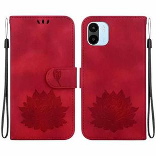 For Xiaomi Redmi A1 / A2 Lotus Embossed Leather Phone Case(Red)