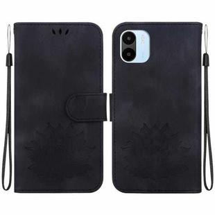 For Xiaomi Redmi A1 / A2 Lotus Embossed Leather Phone Case(Black)