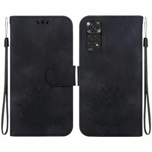 For Xiaomi Redmi Note 11 Global / Note 11S Lotus Embossed Leather Phone Case(Black)