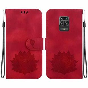 For Xiaomi Redmi Note 9 Pro / Note 9S Lotus Embossed Leather Phone Case(Red)