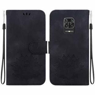 For Xiaomi Redmi Note 9 Pro / Note 9S Lotus Embossed Leather Phone Case(Black)