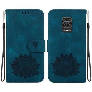 For Xiaomi Redmi Note 10 Lite Lotus Embossed Leather Phone Case(Dark Blue)