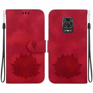 For Xiaomi Redmi Note 10 Lite Lotus Embossed Leather Phone Case(Red)