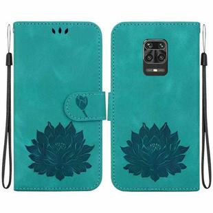 For Xiaomi Redmi Note 10 Lite Lotus Embossed Leather Phone Case(Green)