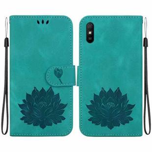 For Xiaomi Redmi 9A / 9i Sport / 9A Sport Lotus Embossed Leather Phone Case(Green)