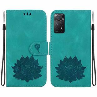 For Redmi Note 11 Pro 4G / 5G Global Lotus Embossed Leather Phone Case(Green)