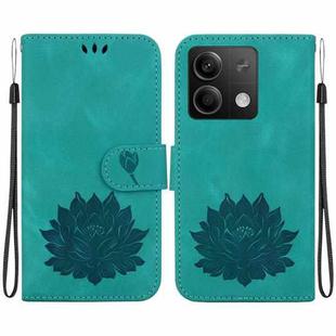 For Xiaomi Redmi Note 13 5G Lotus Embossed Leather Phone Case(Green)