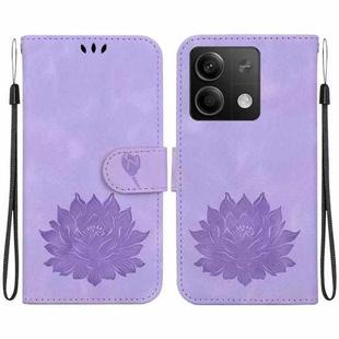 For Xiaomi Redmi Note 13 5G Lotus Embossed Leather Phone Case(Purple)