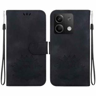 For Xiaomi Redmi Note 13 5G Lotus Embossed Leather Phone Case(Black)