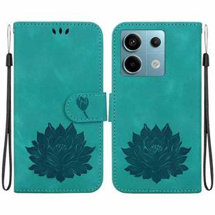 For Xiaomi Redmi Note 13 Pro 5G Lotus Embossed Leather Phone Case(Green)