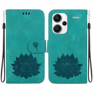 For Xiaomi Redmi Note 13 Pro+ 5G Lotus Embossed Leather Phone Case(Green)