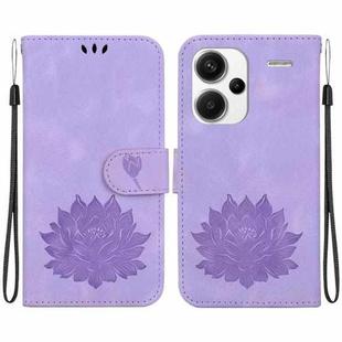 For Xiaomi Redmi Note 13 Pro+ 5G Lotus Embossed Leather Phone Case(Purple)