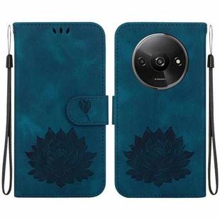 For Xiaomi Redmi A3 Lotus Embossed Leather Phone Case(Dark Blue)
